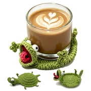 Crochet Funny Flip Up Lizard Coaster, Crochet Animal Coasters Pop Up, Flip Up Crochet Coasters