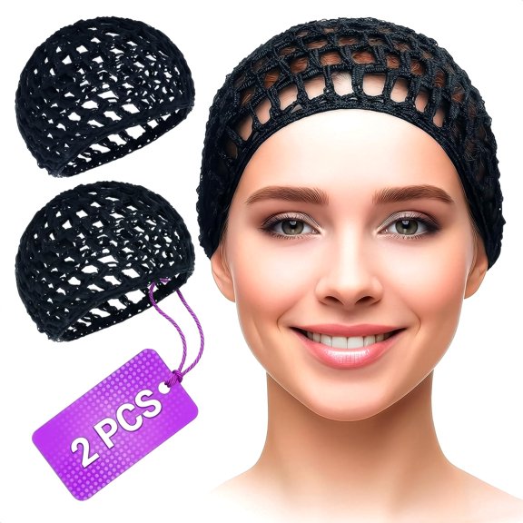 Crochet Hair Net for Sleeping  Breathable Mesh Hair Wrap Net, Lightweight Polyester Wrap Cap for Night Protection & Styling  Stretchable Size May Vary by 0.51", Home & Salon Use