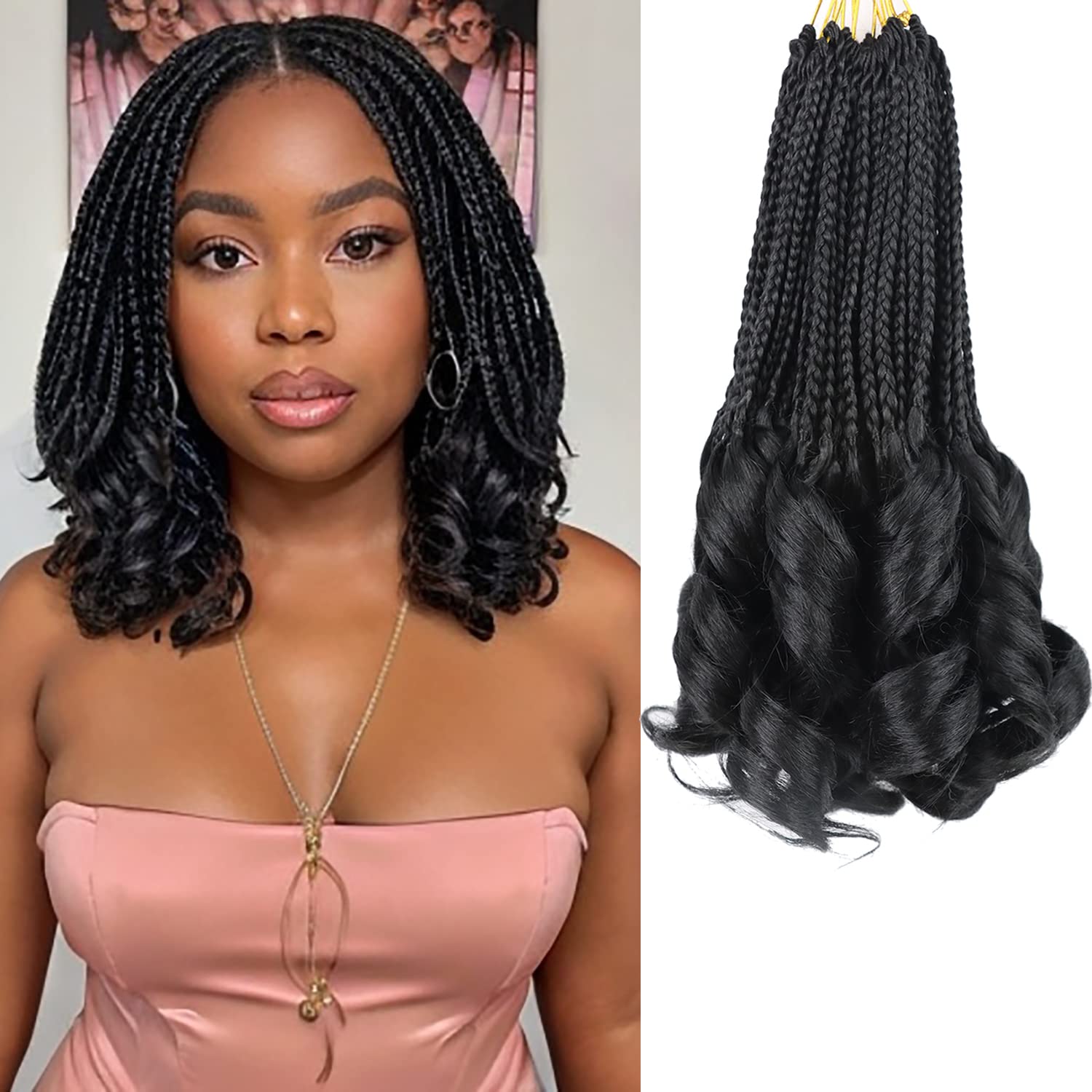 Crochet Hair for Women 10 Inch Crochet Braids Box Braids Crochet Hair French Curl Braiding Hair Kids Crochet Hair Short French Curl Crochet Braids
