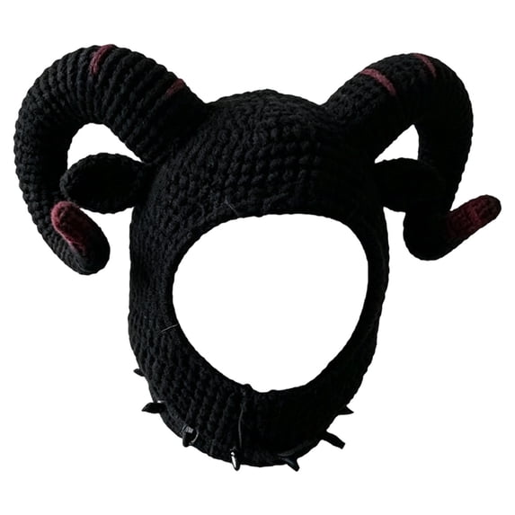 Crochet Halloween Pet Hat, Hand-Knitted Cat and Small Dog Collar Hat with Adjustable Strap, Festive Party Photo Accessory, Fall Dress-Up, Style C, 1 Count