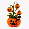 thumbnail image 1 of Crochet Halloween Potted Plant, Handmade Yarn Pumpkin Ghost Decor, 7.87 Inch Spooky Fall Tabletop Decoration for Desk, Shelf, Office, Bedroom and Home, 1 of 8