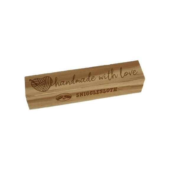 Crochet Handmade with Love Rectangle Rubber Stamp Stamping Scrapbooking Crafting - Large 3.75in