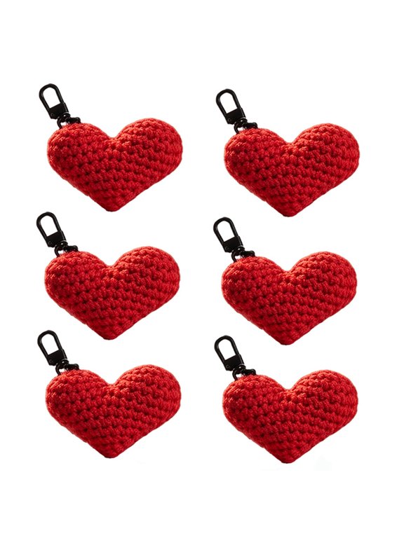 Crochet Heart Keychain DIY Kit, Valentine's Day Craft Set for Adults