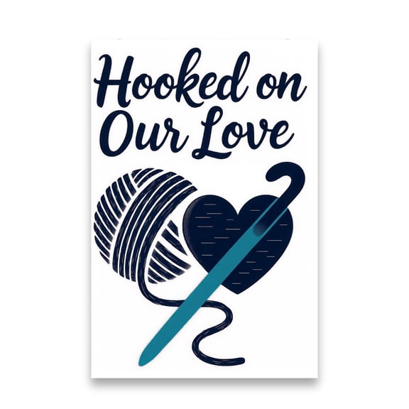 Crochet Heart Wall Art - Craft Room Decor - 13x19 Poster Print - Handmade Style