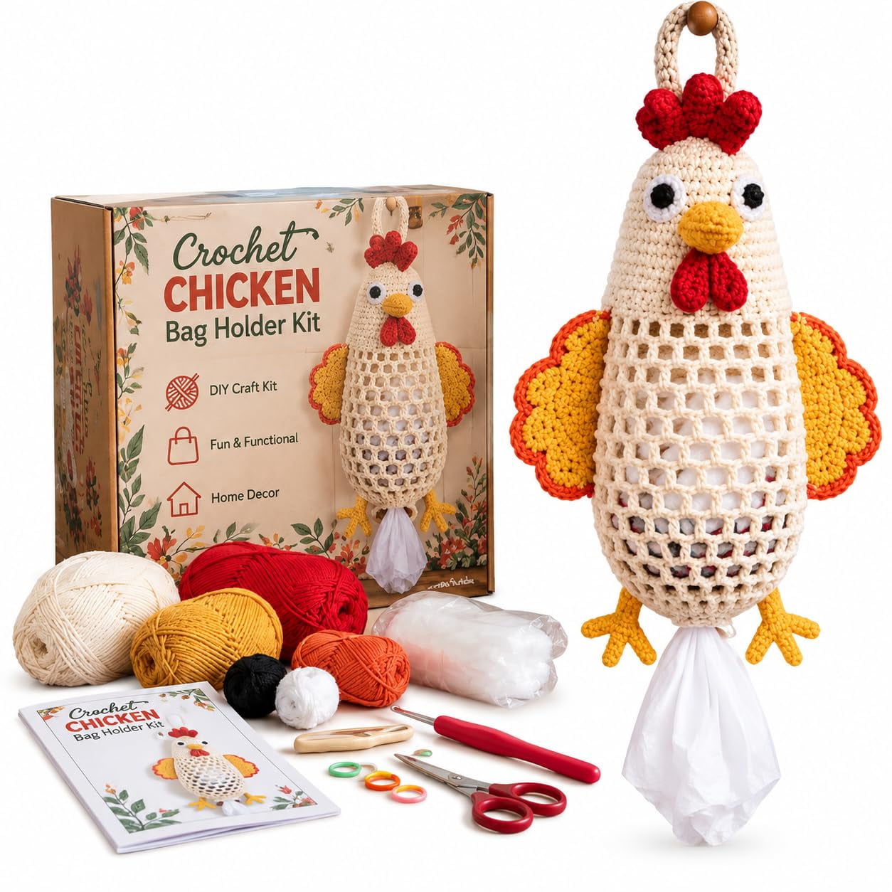 Crochet Highland Cow Bag Holder Kit, DIY Crochet Kit for Kitchen ...