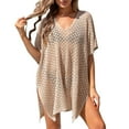 Crochet Hollow Swimsuit Beach Dress Plus Size VNeck Swim Cover Up