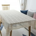 thumbnail image 1 of Crochet Hollow Tablecloth Home Decorative Rectangle Fabric Lace Beige Bedroom Coffee Table for Living Room Cover Cloth Mat, 1 of 8