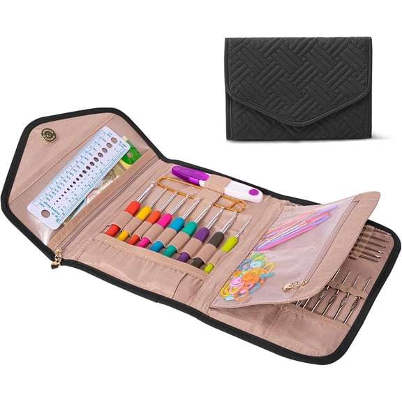 Crochet Hook Case - Foldable Organizer - Knitting & Crochet Supplies Holder