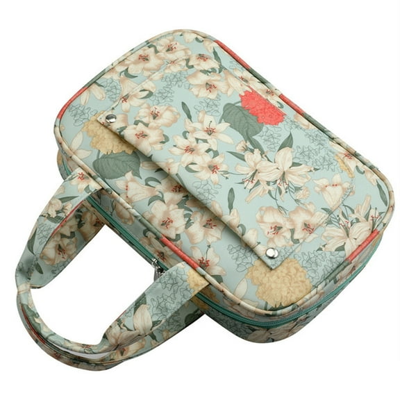 Crochet Hook Case Knitting Needle Case with Double Handle Crochet Needle Hook Organiser Portable Travel Storage Bag