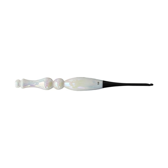 Crochet Hook Set In White Acrylic With Large Handle For Easy Use By All Skill Levels Craft