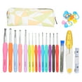 Crochet Hook Set TPR Soft Handle Needles Kit DIY Knitting Tools Household SuppliesC4Diamond Bag