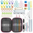 thumbnail image 1 of Crochet Hook Set with Yarn Knitting Needles Sewing Tools Full 100 Pcs Kit (0.6-6.5mm) Expert & Beginner Kids Adults All-in-one Essentials Knit Gauge Scissors Stitch Holders Household Tools, 1 of 7