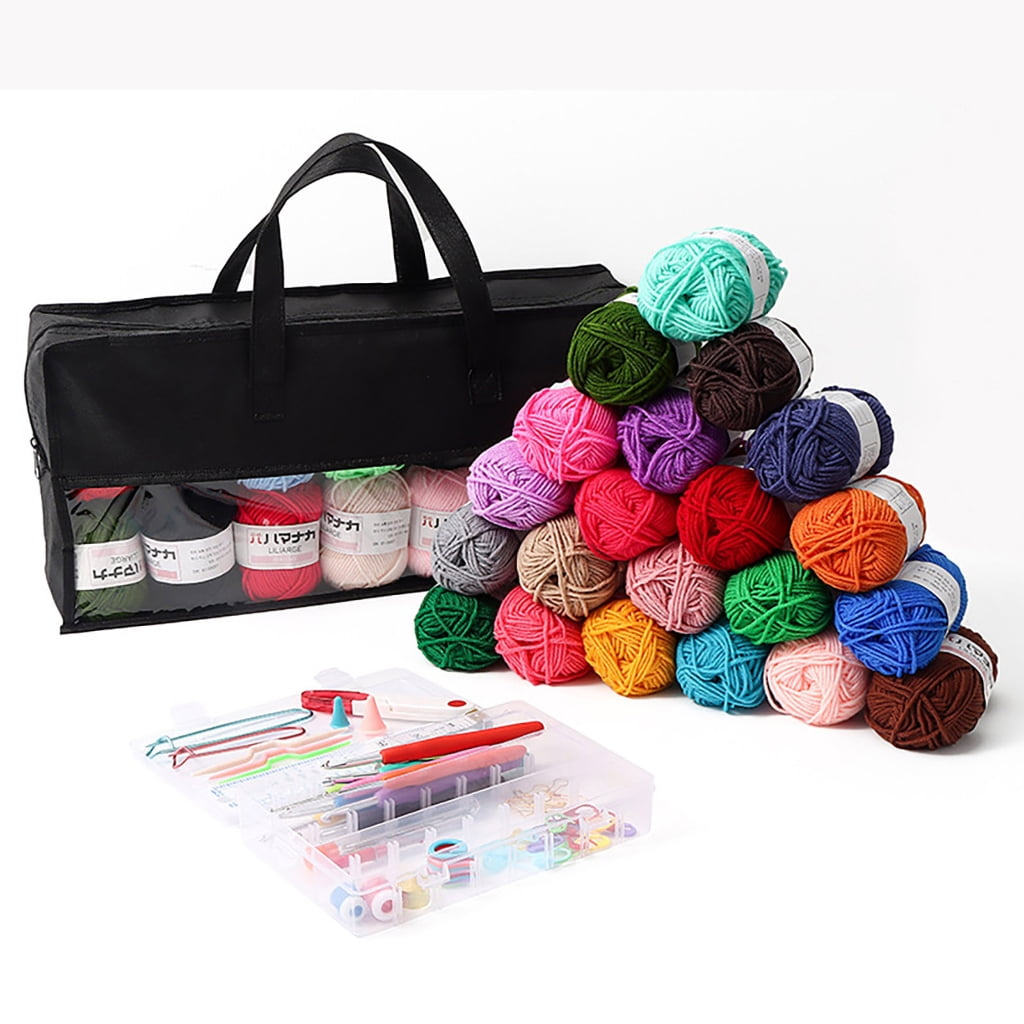 Crochet Hook and Knitting Accessories Set with Crochet Bag for Knitting Sweater Bag Socks Hat Beginner Crochet Set