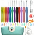 thumbnail image 1 of Crochet Hooks,12 Pcs Crochet Kit,Soft Needles Crafts Sewing Knitting Hooks Tool,DIY Weave Yarn Kit, 1 of 6