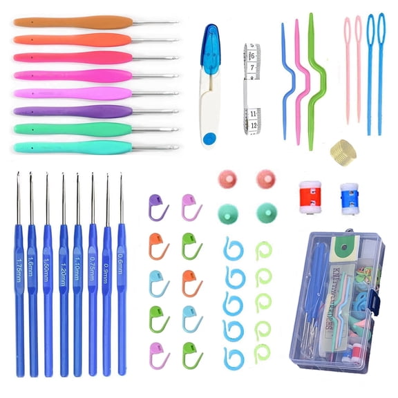 Crochet Hooks Set- 53 Piece With Ergonomic Decompression Design,2.0mm - 6.0 mm Crochet Needls And Knitting Crochet Supplies For Crochet Beginner Lover Crocheter