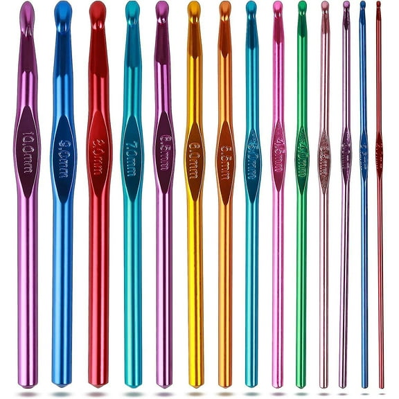 Crochet Hooks Set, Aluminum Handle Knitting Needles For Arthritic Hands, Crochet Needles For Yarn Craft, Nice Gift For Women
