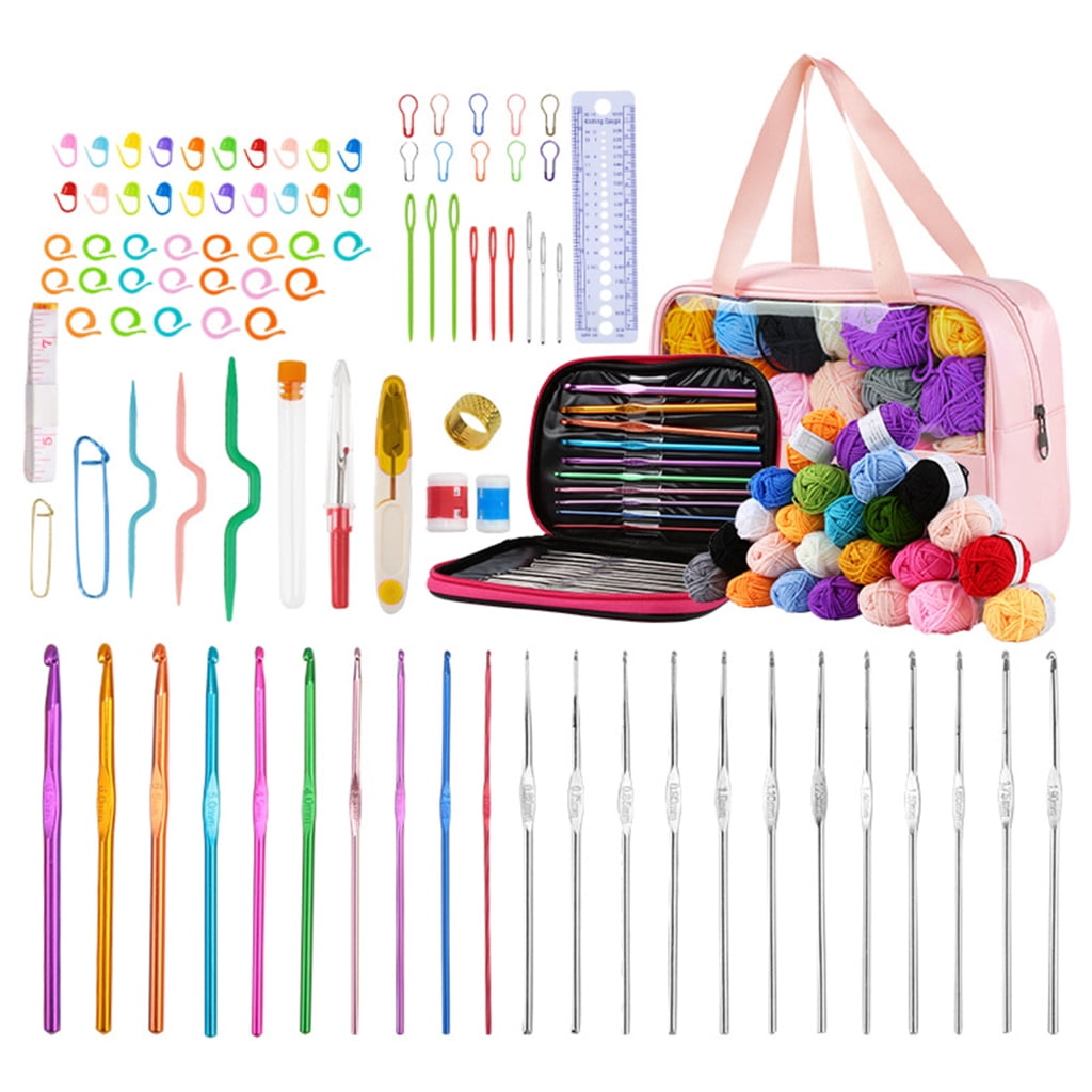 Crochet Hooks Set, Crochet Kits for Beginners Adults, Ergonomic Crochet Starter Accessories Kits, Crochet Kits for