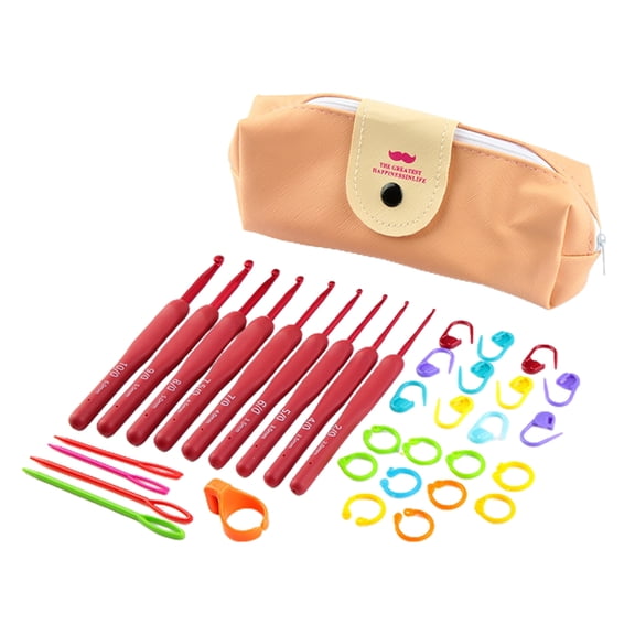 Knitting Set Crochet Hooks Practical Crochet Hooks Set Ergonomic Handle Crochet Tools Gift for Beginners