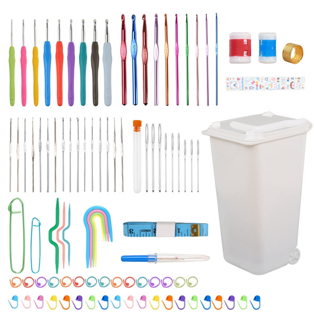 Crochet Hooks Set with Storage Case, Knitting Accessories Ergonomic Crochet Hook and Needle for Making Bag, Gloves, Sock