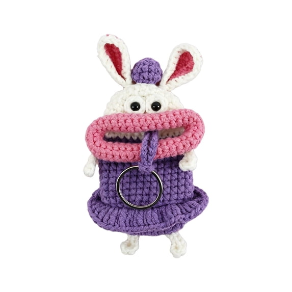 Crochet Keychain Crochet Key Fob Cover Funny Gifts For Women Monster Keychain Cartoon Key Fob Cover Cute Key Cover Big Mouth Monster