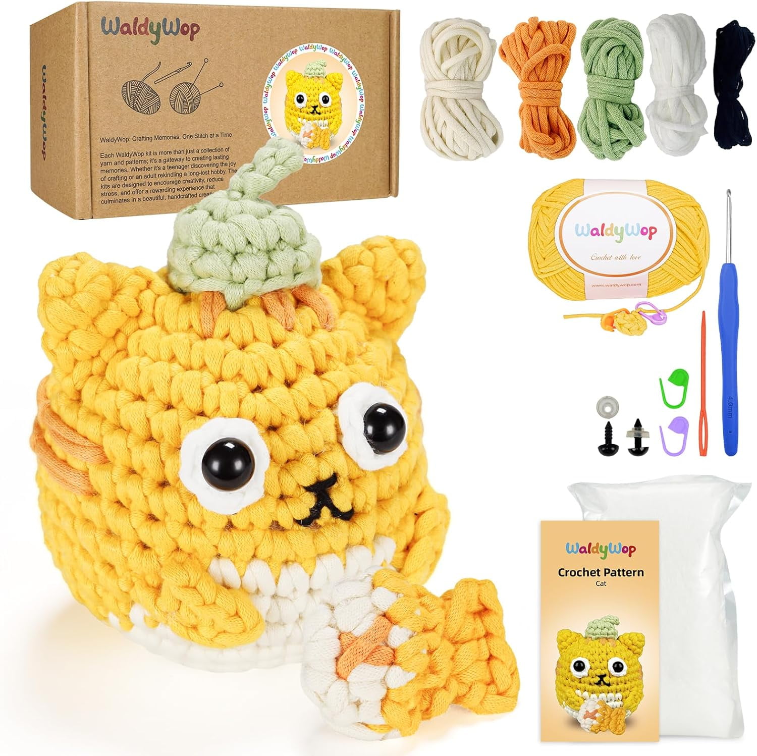 Crochet Kit For Beginners – Make 8 Flower Bookmarks With Yarn & Tutorials