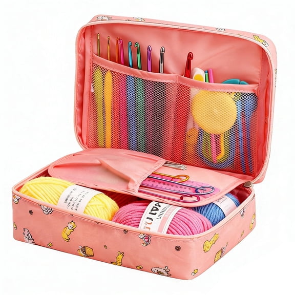 dykaae Crochet Kit for Beginners Adults, 58pcs Starters Knitting Kit Crochet Starter Kits with Case Includes Yarn Balls, Crochet Hooks 2.0-6.0 mm, Lace Steel Needles 0.6-1.9 mm