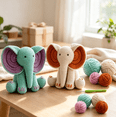 thumbnail image 1 of Crochet Kit for Beginners Adults - DIY Amigurumi Elephant Knitting Starter Kit with Yarn Sets, Crochet Animal Kit Cute Stuffed Animal Craft Birthday Gifts,Multicolor, 1 of 5