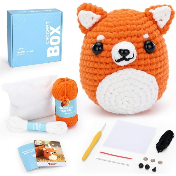 Crochet Kit for Beginners: Pink Pig Crochet Kit, All You Need in, Include Step-by-Step Video Tutorials, Learn to Crochet, Birthday Gift for Adults, Teens, Relaxing Craft