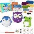 thumbnail image 1 of Crochet Kit - Crochet Kit for Beginners Kids,Crochet for Beginners,Knitting kit,Crochet Hook,Beginner Crochet kit for Adults,Knitting kit for Beginners Adult (Frog, OWL and Penguin - 3 Units), 1 of 8