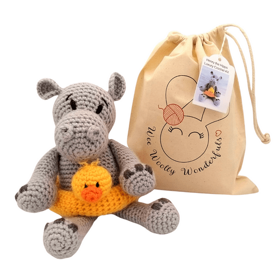 Crochet Kit - Henry the Hippo Luxury Crochet Craft Kit