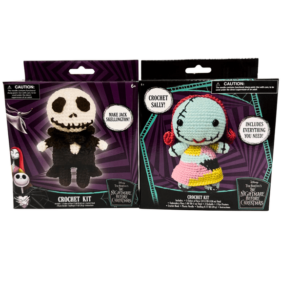 Crochet Kit Set Jack Skellington and Sally Yarn Craft DIY Gift, 2 Pack