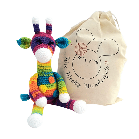 Crochet Kit Sherbet the Rainbow Giraffe - Learn to Crochet Complete Beginner Kit - Learn to crochet