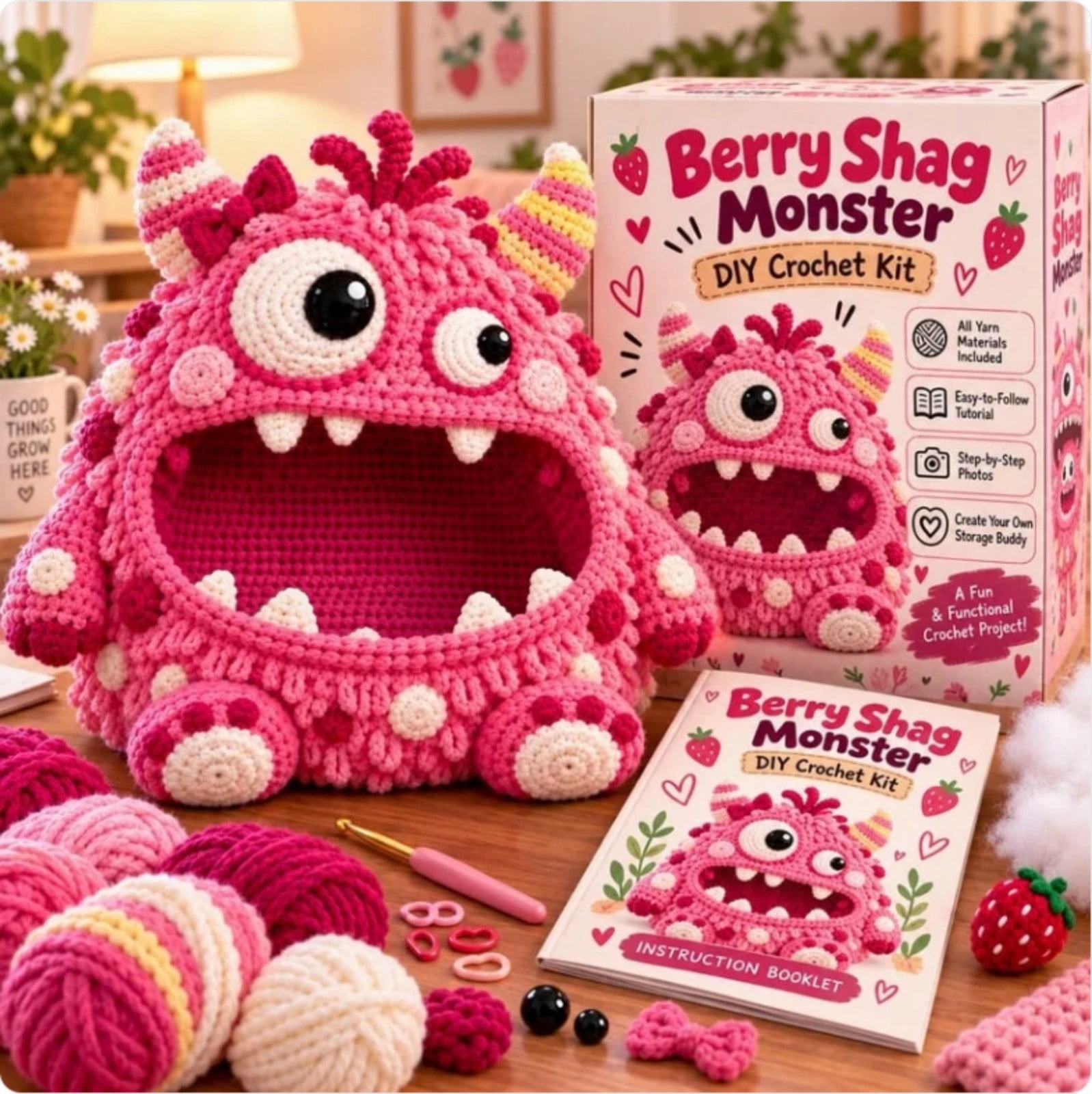 Crochet Kit for Adults Cute Yarn Materials Cyclops Snack for DIY ...