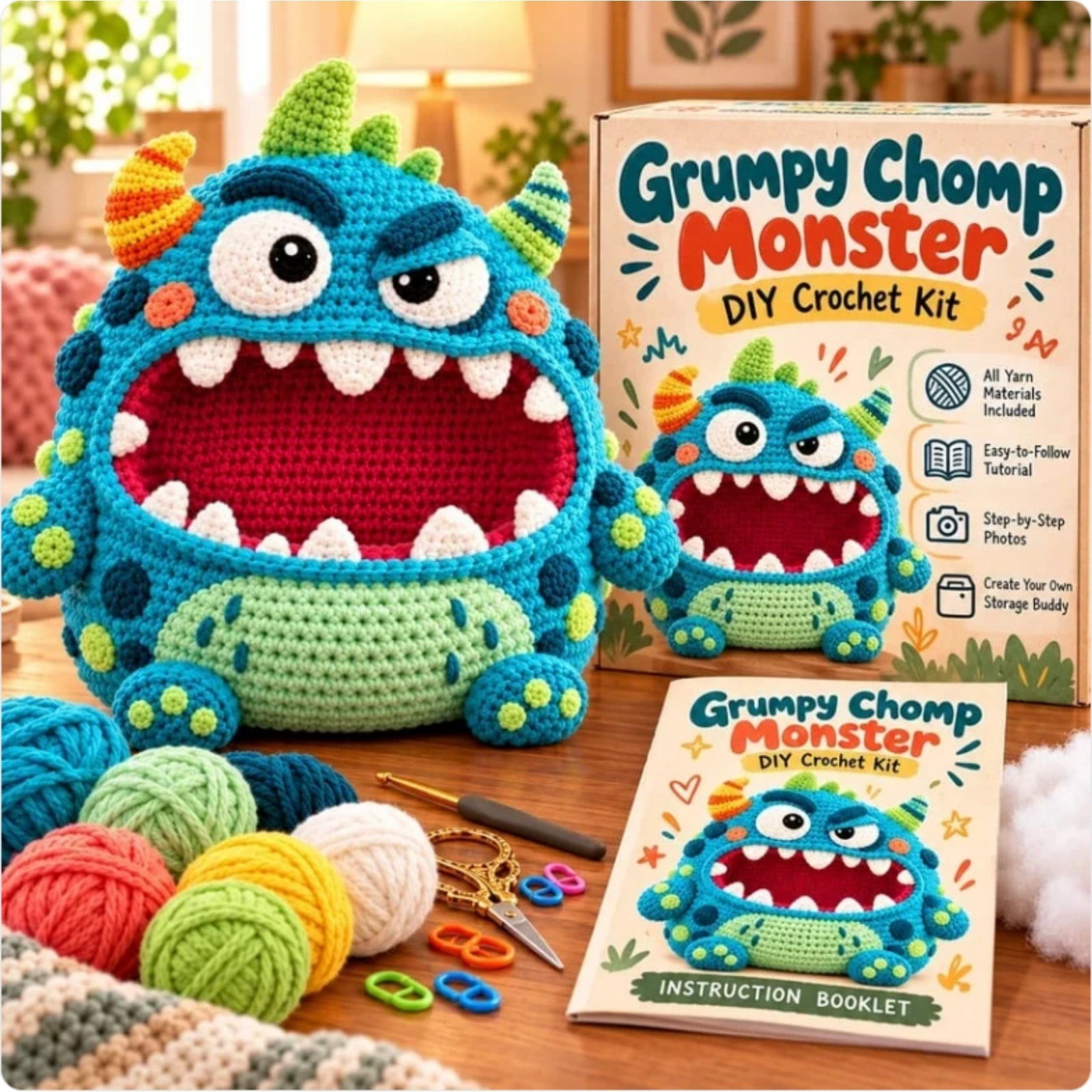 Crochet Kit for Adults Cute Yarn Materials Cyclops Snack for DIY ...