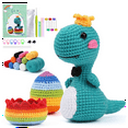 Crochet Kit for Beginners, Beginners Crochet Dinosaur Kit with Tool for