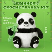 Crochet Kit for Beginners, Crochet Animal Panda kit for Crochet Starter Adult DIY with Step-by-Step Video Tutorials