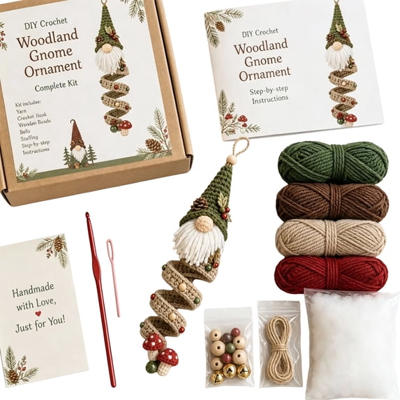 Crochet Kit for Beginners,DIY Ornament Set,Handcrafted Christmas Tree Decoration,Religious Hanging Decor,Gift and Kids