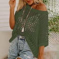 thumbnail image 1 of Crochet Knit Sweater for Women Summer Hollow Out Pullover, 1 of 6