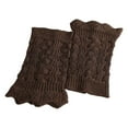 thumbnail image 1 of Crochet Lace Boot Cuffs for Women Knitted Short Leg Warmers,Coffee,One Size,KLOY2K, 1 of 4