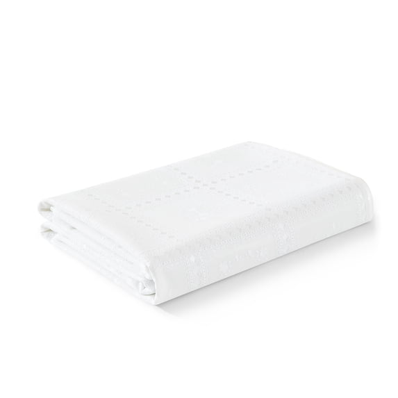 Elrene Home Fashions Crochet Lace-Inspired 3-Yard Cut-to-fit Vinyl Tablecloth/Table Protector, White, 54" x 108"