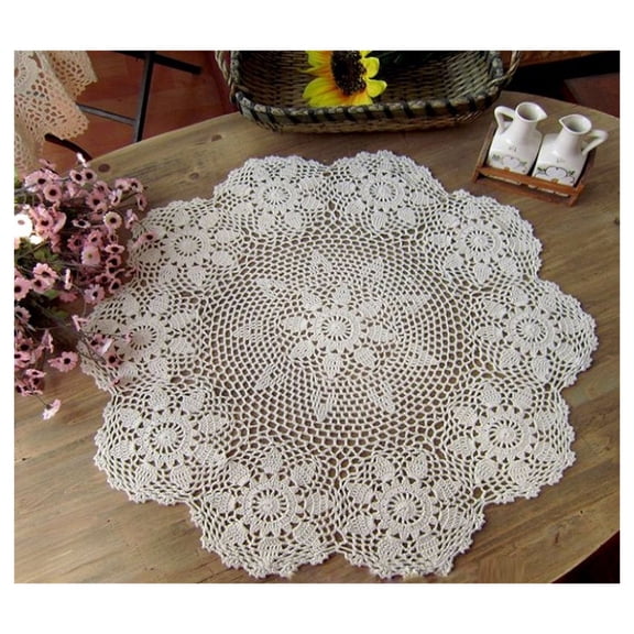 Crochet Lace Round Table Cloth Doilies Doily