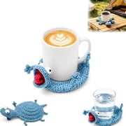 Crochet Lizard Coaster, Crochet Splat Coaster, Handmade Funny Decor