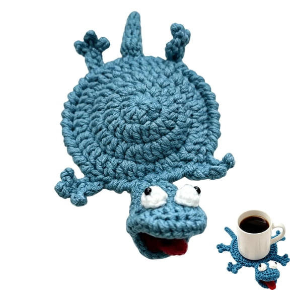 Crochet Lizard Coaster, Fun Little Lizard Coasters, Crochets Animal Coasters, Cute Handmade 3D Lizard Mug Rug, Decorative Drink Coaster for Home Décor