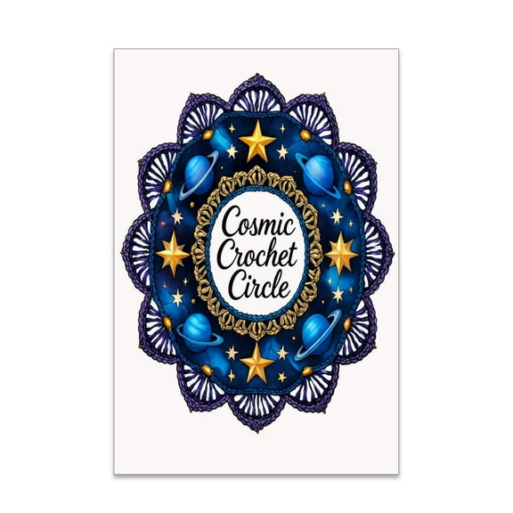 Crochet Mandala Art - Fiber Artists Decor - 13x19 Poster Print - Craft Room