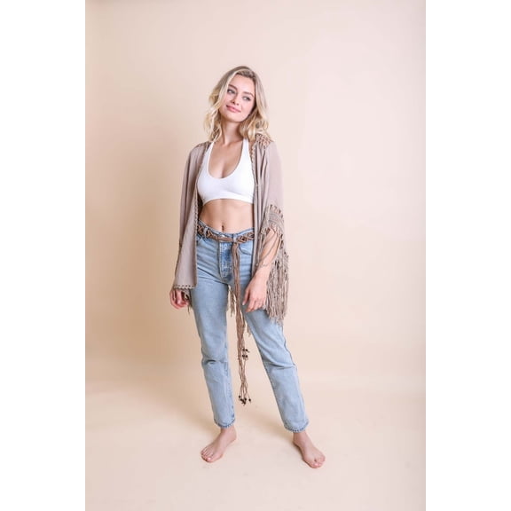 Crochet Medallion Tassel Kimono