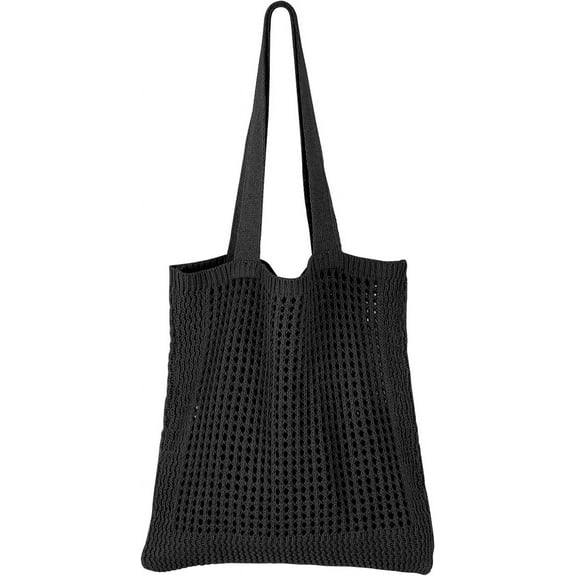 Crochet Mesh Beach Tote Bag, Knit Summer Vacation Aesthetic Boho Tote Bag for Women