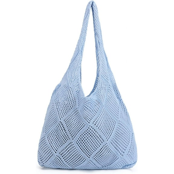 Crochet Mesh Beach Tote Bag Shoulder Bag Handbags Knitting Hollow Summer Bag Hobo Bag Aesthetic for Women