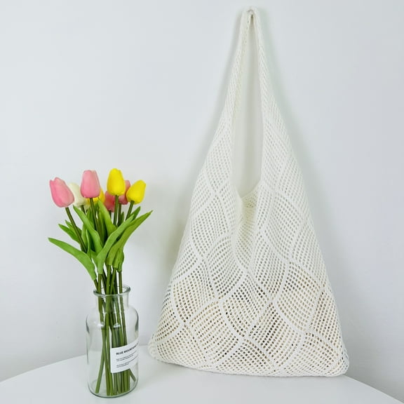 Crochet Mesh Beach Tote Bag Shoulder Bag Handbags Knitting Hollow Summer Bag Hobo Bag Aesthetic for Women