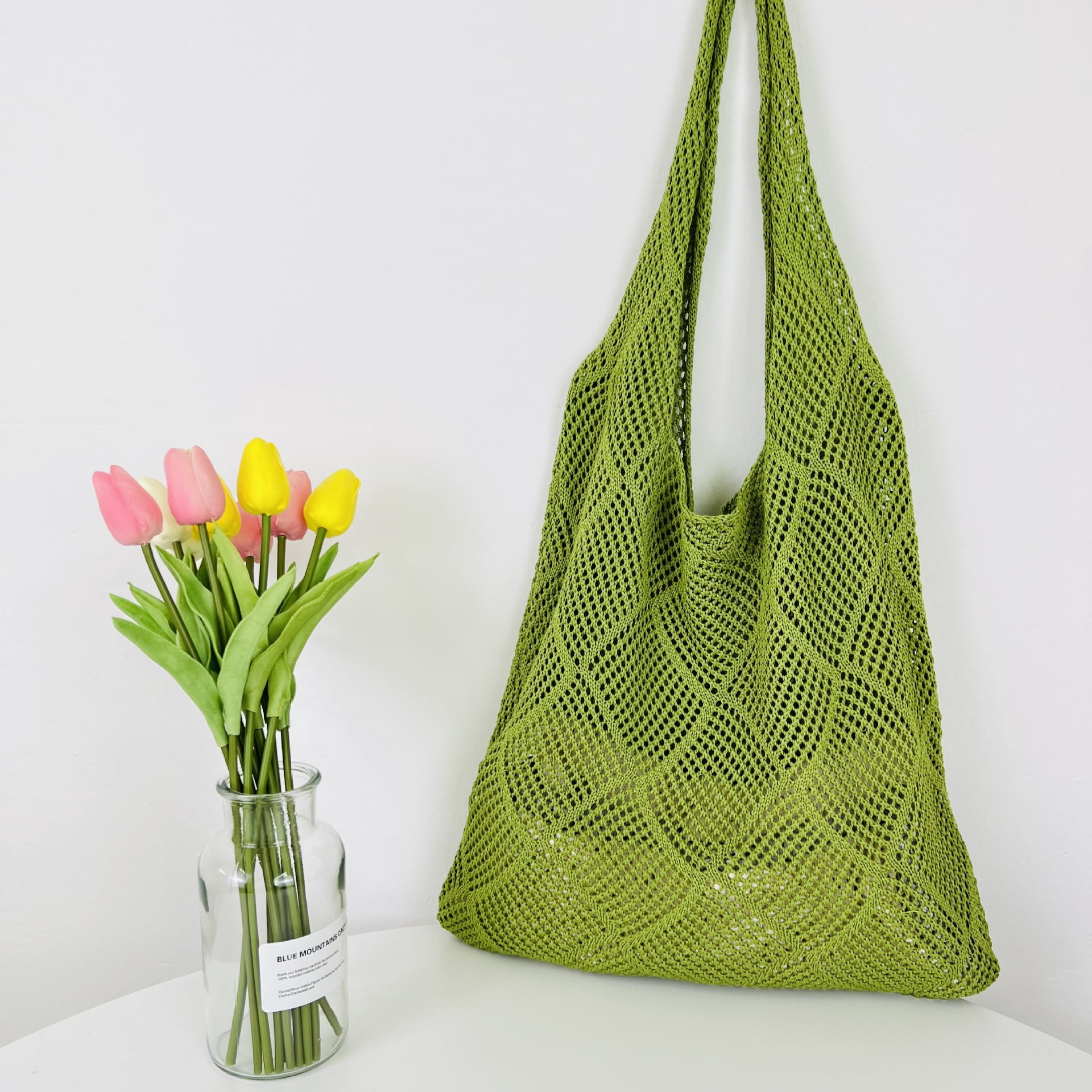 ANLAIBO Crochet Mesh Beach Tote Bag – Bohemian Style, Large Capacity, Foldable For Women - View #3