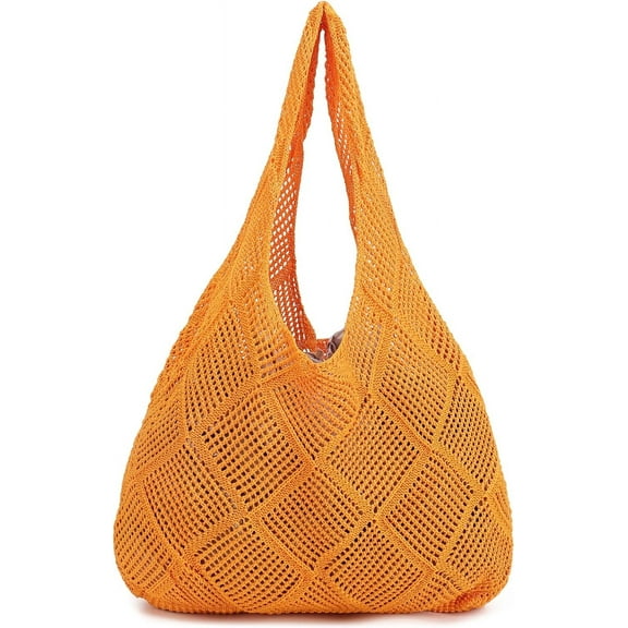 Crochet Mesh Beach Tote Bag Shoulder Bag Handbags Knitting Hollow Summer Bag Hobo Bag Aesthetic for Women